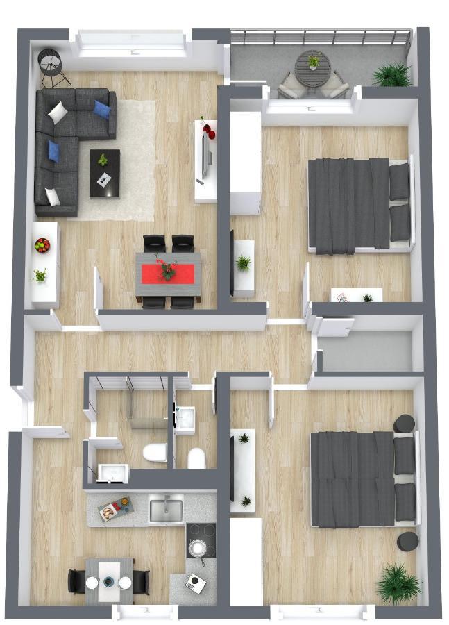 Apartment Eastside Mit 3 Zimmern Fur Bis Zu 5 Personen Mit Balkon ฟรีดริชส์ฮาเฟน ภายนอก รูปภาพ